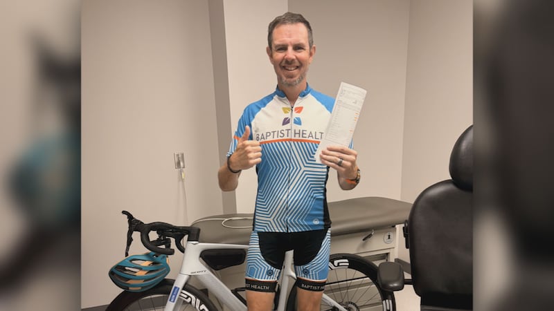 Dr. Joe Ashburn celebrated three years cancer free after riding his bike 150 miles to Nashville.