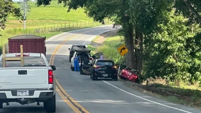 A mother and her two children were injured in a crash on Wednesday morning.