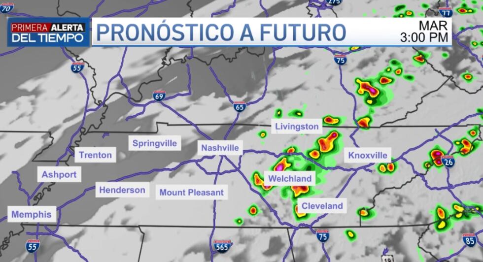 Pronóstico para la tarde del martes.